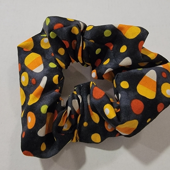 Candy Corn Halloween Hair Scrunchie - Picture 2 of 2